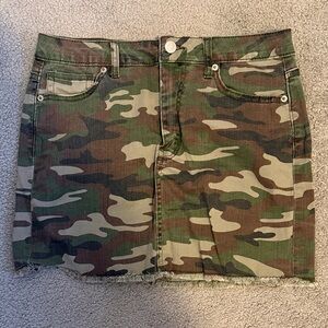 Forever 21 Camo Denim Mini Skirt